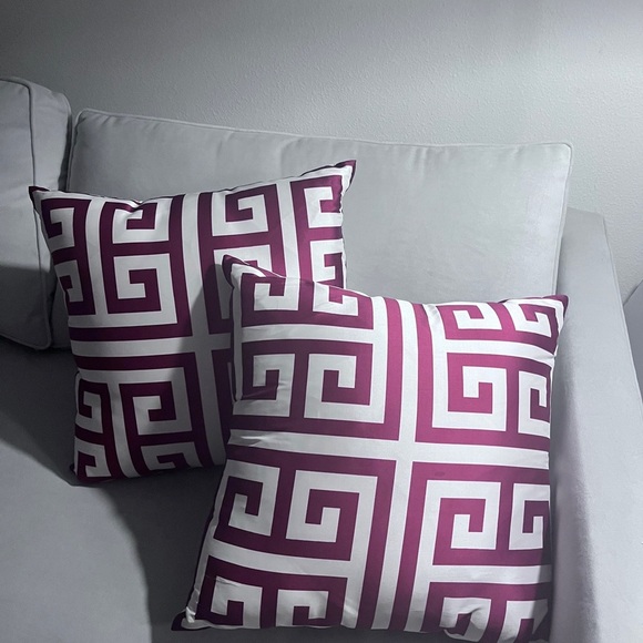 Red Stripped Decorative  Throw Pillows  Set of 2 - Picture 8 of 11